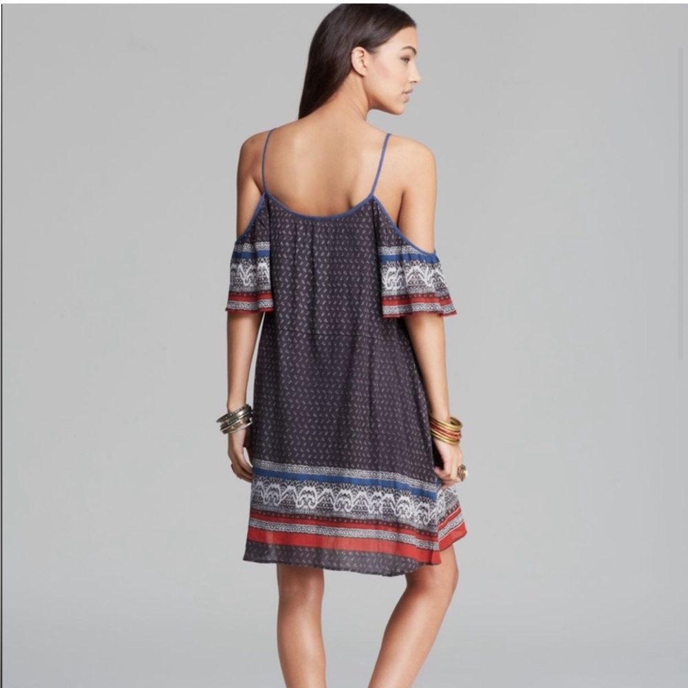 Women’s Free People Print Cold Shoulder Boho Dress Medium